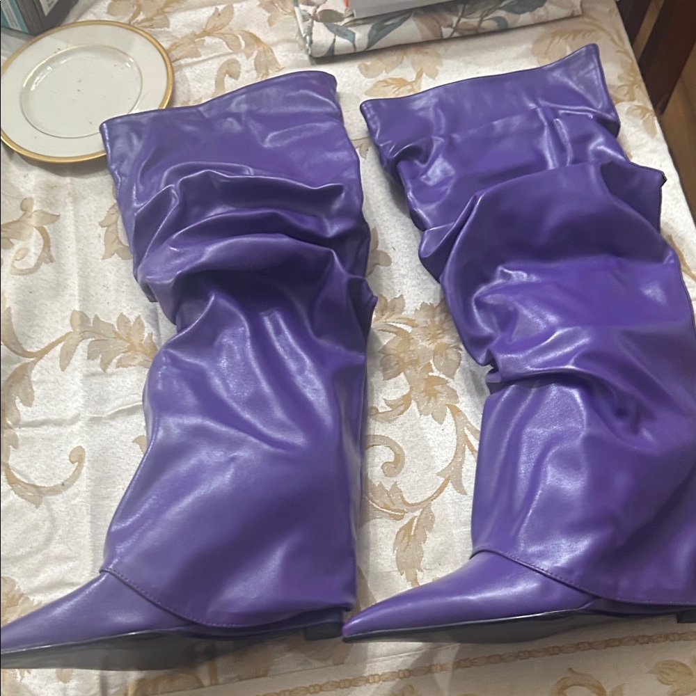 Elegant Purple Over the Knee Boots